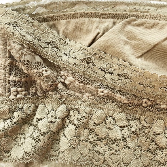 FREE PEOPLE NWT Lace Trim Bandeau Bra Size XS in Taupe - Picture 9 of 13